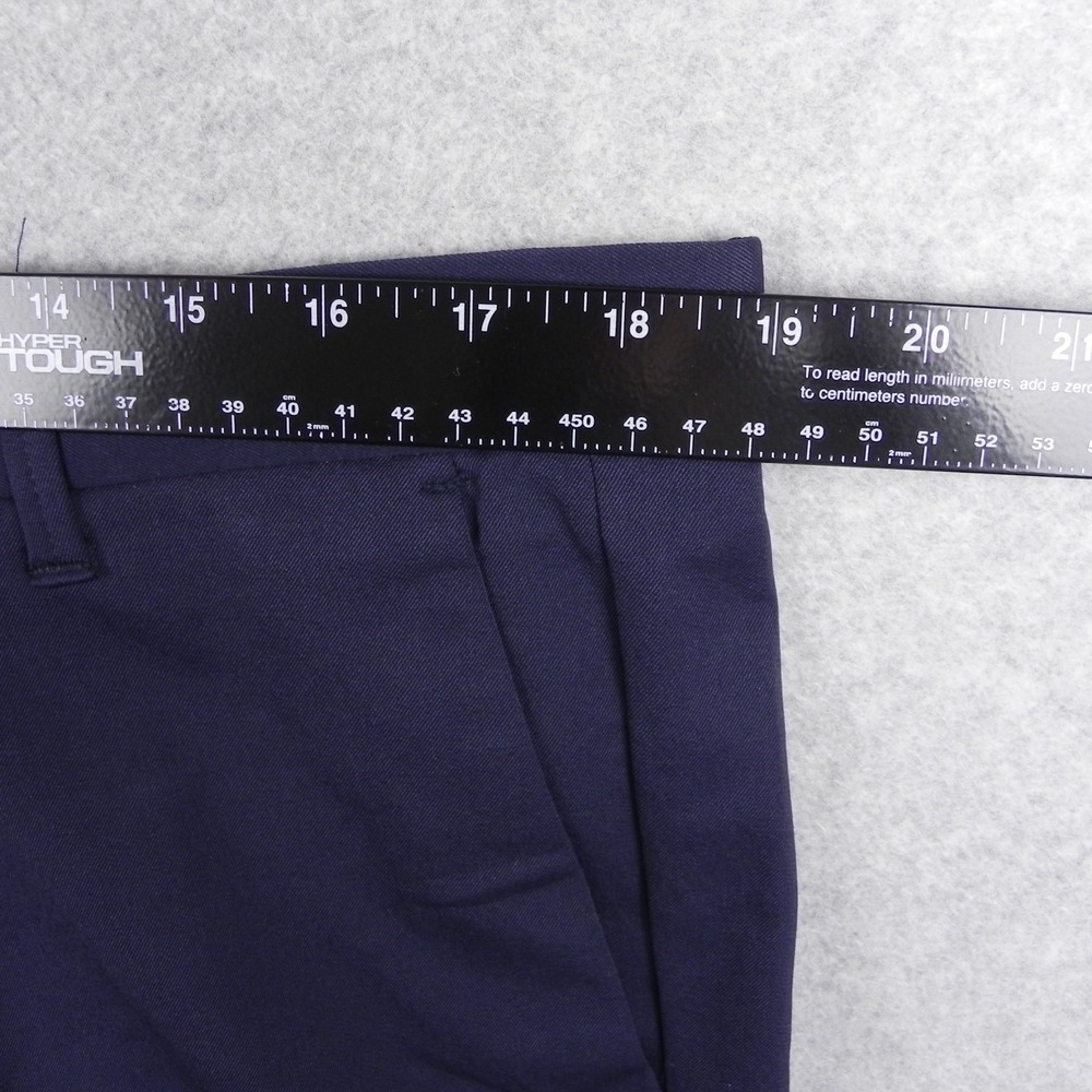 Zara Man Pants Mens 36 Basic Khaki Chino Business Casual Flat Front Navy Blue - Picture 7 of 13